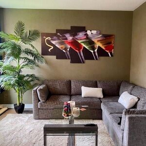 Modern Cocktail Canvas Wall Art - 5 pieces
